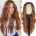 BARSDAR Lange Wellig Auburn Wig 66cm Middle Occupation Curly Wavy Wellig Wellig Natural Synthetic Hair Replacement Wigs Heat -resistant for women Daily Party Halloween (ombre Auburn)