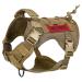 OneTigris Dog Harness FIRE Watcher Tactical Dog Vest MOLLE Dog Training Service Dog Harness 1000D Nylon (S Brown) S Brown
