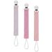 Ali+Oli Linen Strap Pacifier Clip (Flamingo) Set of 3 (10 x 1) Baby Pacifier Holder for Newborn Pacifiers & Teethers  Binky Clips  Silicone-Free Pacifier Clips