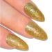 False Nails Bling Art Gold Gel Nails Stiletto Almond 24 Artificial Nails Long Tips with Glue