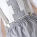 Haokaini Baby Boy First Birthday Grey Bow Tie Romper Bodysuit | Cake Smash Outfit | 3-9 Months - Buy Online on GoSupps.com