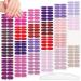 JERCLITY 336 Pieces 24 Sheets Stylish Warm Tones Solid Color Nail Polish Strips Nail Wraps with Nail File Self-Adhesive Nail Stickers Full Nail Wraps for Women Girls Nail Art