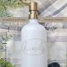 Darware 16oz Glass Pump Bottles - Set of 2 White w/ Gold | Soap Dispenser with Brushed Metal Pump Tops - Buy Online on GoSupps.com