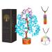 YATSKIA Crystal Tree - Turquoise and Amethyst - Tree of Life - Gemstones and Crystals - Spiritual Decor - Crystal Decor - Gemstone Tree - Home Office Decor - Good Luck Charms - Spiritual Gifts Turquoise and Amethyst Silver Wire