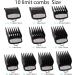 Guards Cutting Guides Professional Comb Set 10 Pcs Black Hair Cutting Guide Combs Set with Metal Clip Compatible with Most Wahl Clippers - Buy Online on GoSupps.com