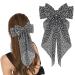 Wllhyf hair clips with a large bow long cock French band hairpins soft silky satin-haired spange metal arch node clips of the 90s for women girls (style 2 black)