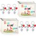 12 PCS Teacher Appreciation Gift Set 6 Teacher Kit Makeup Cosmetic Bags and 6 Teacher Keychains Graduation Gifts for Teacher (Delicate Style)
