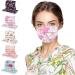 Goddess Accent 50 Pack Disposable Face_Mask Cute Floral Tie Dye Printed Protection for Adults Women - Buy Online on GoSupps.com