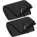 VIVIDLY 2 Pack 16" x 24" Tri-fold Golf Towels, Premium Microfiber Fabric Waffle Pattern with Black Heavy Duty Carabiner Clip, Black Golf Towels for Golf Bags for Men (Black)