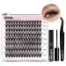 DIY Lash Extension Kit 30D Lash Clusters Kit Cluster Eyelash Extensions Kit 10-16mm Individual Lashes with Lash Glue and Lash Applicator Faux Mink Lashes Soft Thin Band Reusable (30D-Kit)