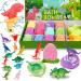 Canvalite dinosaur bombs for children with surprise inside 12 colorful children bombs set organic bubble bath dino egg bathroom bombs with 1 water pistol birthday/Christmas gift