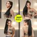Oefei 24-Inch Black Long Straight Synthetic Ponytail Extension with Velcro Fastener Natural Braid Hairpiece for Women - Buy Online on GoSupps.com