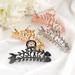 4PCS Hair Clips Fish Bone Shape Hair Claw Clip Large Metal Fishbone Hair Claw Clips Fashion Geometry Hair Clamps Crabs for Women Non-slip Hollow Hair Jaw Clamp Clips  Gold Hair Accessories for Women Lady Girls black