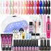 PEACECOLOR Gel Nail Kits Full Set for Beginners 15 PCS Nail Polish with 36W Lamp Kit Nail Gel Builder 10ML with Nail File Machine Basic Gel Extensions Nail Art Design Kit