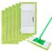 KEEPOW Reusable Microfiber Mop Pads Compatible with Swiffer Sweeper Mop Dry Sweeping Cloths Washable Wet Mopping Cloth Refills for Surface/Hardwood Floor Cleaning 6 Pack (Mop is Not Included) 6 Pack Green