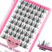 Cluster Eyelashes 72 Pieces Individual Eyelashes Eyelash Cluster DIY Eyelash Extensions Super Thin Band Reusable Soft & Comfortable (Dazzle-D-10 mm)