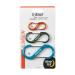 Nite Ize S-Biner Dual Carabiner Sizes #2,3,4, Orange/Olive/Blue