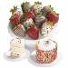 Happy Birthday Dipped Strawberries with Petite Birthday Cake - 12ct Cake & 12 Berries