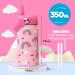 Buy Sweety Fox Pink Rainbow Stainless Steel Drinking Bottle for Kids - BPA-Free with Straw & Brush - Perfect for Ages 3+ - Buy Online on GoSupps.com