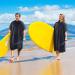 Surf Poncho Changing Towel Robe - Hooded Wetsuit Change Poncho for Adults - Water Absorbent - Oversized Black - Buy Online on GoSupps.com