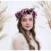 Floral Crown Headband Flower Garland Headband Hair Wreath Hair Garland Flower Halo Floral Headpiece Boho with Ribbon Wedding Party Festival Purple One Size - Buy Online on GoSupps.com