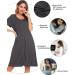 Lovasy Women's Soft Maternity Nightdress with Pockets - Dark Gray XXL - Buy Online on GoSupps.com