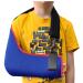 4DflexiSPORT Arm Sling Child (10-11yr blue/red trim) Medical Grade Extra Deep Feel-safe Easy-fit Cooling Ultra-comfort Includes Smiley Sticker. Fits R or L arm.