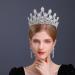 Aoligrace Luxury Tall Cubic Zirconia Tiara for Women - CZ Pageant Birthday Headpiece | Bridal Hair Accessory - Silver - Buy Online on GoSupps.com