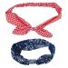 LUX ACCESSORIES Red Blue Chequered Style Paisley Print Hair Bandana Headwear