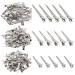 Cimeton 120Pcs 1.37Inch 1.77Inch 2.36Inch Single Prong Pin Curl Duckbill Clips Kit  Silver Setting Section Hair Clips Metal Alligator Clips Styling Hair Clips for DIY Hair Accessories (Assortment Kit)