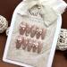 Nude colored pearl bow hand worn nail ladder wearable nail patch detachable fake nails 10pcs (Size : M) - Buy Online on GoSupps.com