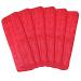 Microfiber Replacement Mop Pad 18 x 6 Wet & Dry Home & Commercial Cleaning Refills Reusable Floor Mop Pads 6 Pack (Red)