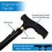 Folding Adjustable Lightweight Aluminum Offset Walking Cane - Collapsible Stick with Derby Handle for Limited Mobility - Black - Buy Online on GoSupps.com