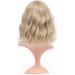 FAELBATY Blonde Short Bob Wig with Air Bangs - Shoulder Length Curly Wavy Synthetic Cosplay Wig in Khaki Blonde Gold Mix - Buy Online on GoSupps.com