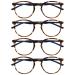 Opulize met reading glasses 4 Pack slim round frame spring hinged scratch-resistant brown tortoise blue bracket men women rrrr60-2 +1.00 brown tortoise front dark blue arms +1.00 dioptries