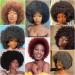 RuiYok 8 Inch Natural Black Afro Wig for Black Women - Premium Synthetic Afro Puff Wig for Costume Cosplay Party - Buy Online on GoSupps.com