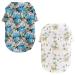 Yanmucy Hawaii shirt for small dogs 2 pieces pet hawaiian shirt summer dog shirts cool breathable breathable coconut tree palm leaves pattern clothing for small pets pets shirt medium white tree + blue leaves