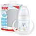 NUK First Choice Sippy Cup | 6-18 Months | 150 ml | Handles & Orthodontic Silicone Spout | Leak-Proof | Anti-Colic | Temperature Control | BPA-Free | White White Standard