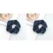 Satin Navy Blue Scrunchies for Women - 2 Pack | Premium Silk Ponytail Holders & Hair Ties for Long, Fine, Thick, Curly Hair - Buy Online on GoSupps.com