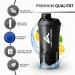 Amityunion 700ml Protein Shaker - Leak-Proof BPA Free With Powder Compartment & Sieve Scale for Whey & BCAA Shakes - Black Fitness Cup - Buy Online on GoSupps.com