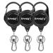 SAMSFX Fly Fishing Zinger Retractor for Anglers Vest Pack Tool Gear Assortment Combo 3pcs in Pack Carabiner Retractors, 24" Nylon Cord, Rotating Clip