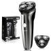 Electric Razor for Men 4D Cordless Head Shaver SIWIEY Rechargable Wet and Dry Mens Razors Rotary Shaver with Pop-up Trimmer IPX6 Waterproof LED Display 8000 RPM Razor-S58