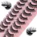 False Eyelashes Russian Strip Lashes 10 Pairs Reusable Natural Look 7D Faux Mink Lashes Fluffy Volume Wispy Fake Eyelashes Handmade Thick Soft Long Dramatic Eyelashes for Makeup (7D21)