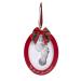 Pearhead Holiday Babyprints Photo Ornament and Clean-Touch Ink Kit, Christmas Baby Foot Print Ornament, Holiday Gift for The Family, Double Sided Baby Christmas Ornament, Red Ink Babyprint Ornament