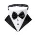 ADOGGYGO Formal Dog Tuxedo Wedding Dog Bandana Collar Dog Collar with Bow Tie Adjustable Dog Bowtie Collar Bandana for Small Medium Large Dog Pet (Large, Black) Large Black