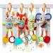 Tumama Kids Baby Hanging Toys Animal hang rattles toys Autositz stroller children's bed activity toys for 0 3.6.9.12 months newborn young girls birthday presents (4-pack) animals rattle set