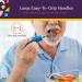 Special Supplies Adaptive Utensils (5-Piece Kitchen Set) Wide  Non-Weighted  Non-Slip Handles for Hand Tremors  Arthritis  Parkinsons or Elderly Use - Stainless Steel Knives  Fork  Spoons - Blue - Buy Online on GoSupps.com