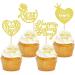 Cyodoos 24 Pcs Happy Mothers Day Cupcake Toppers Glitter Cake Toppers Cupcake Heart Mother Happy Birthday Party Supplies Decorations Golden - Buy Online on GoSupps.com
