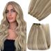 Youngsee Tressen Extensions real hair blond real hair brown light brown with blond hairpast real hair 50 cm real hair to take in weaven extensions real hair Weaving hair extensions 100g #p8a/60 50 cm 2-stress- #p8a/60