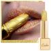 Oulac lipstick gold metallic gloss finish layers with other lipsticks reinforce shimmering moisturizing formula vegan e cruelty-free 4.3g (18)